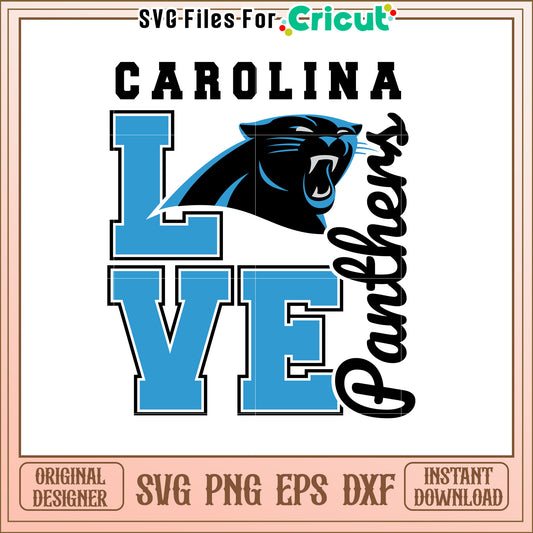 Carolina Panthers Love SVG Design