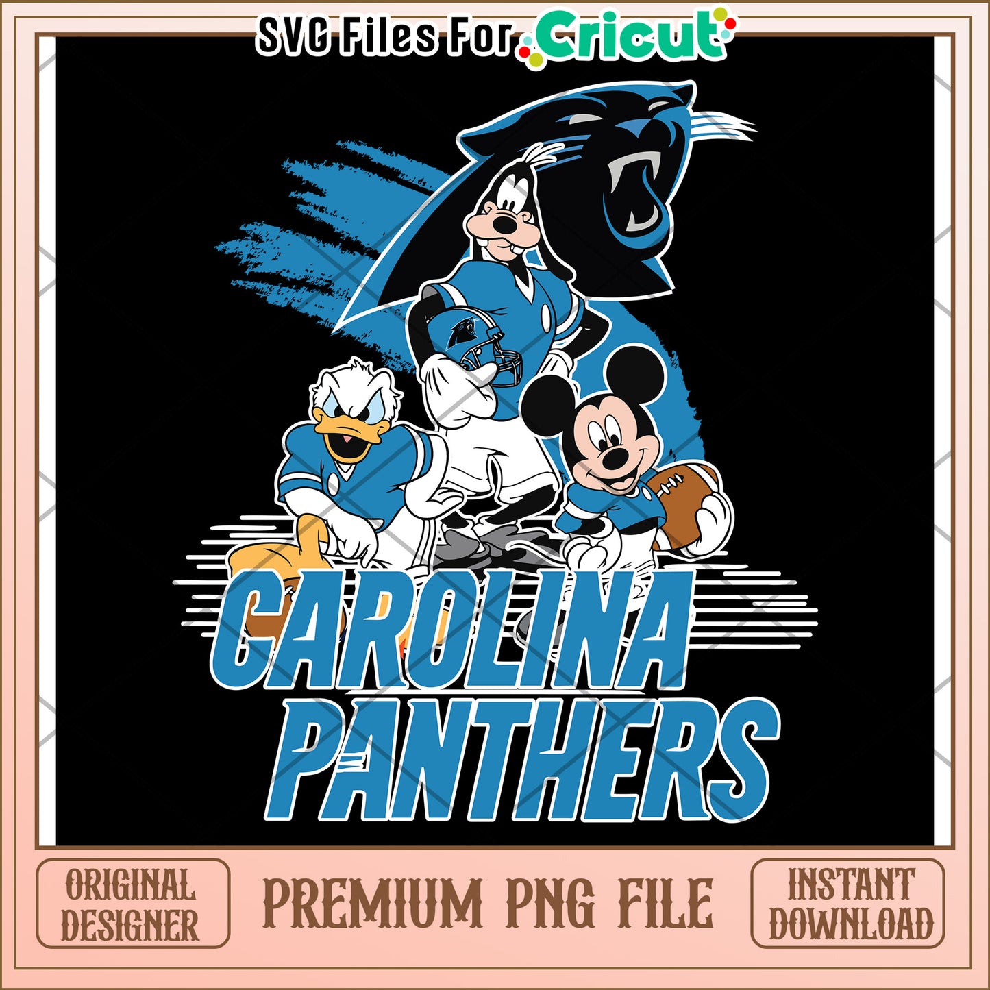 Carolina Panthers Team Characters PNG Design for Cricut, Instant Download