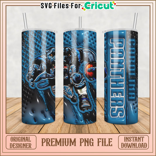 Carolina Panthers Tumbler PNG Design for Cricut Projects Download