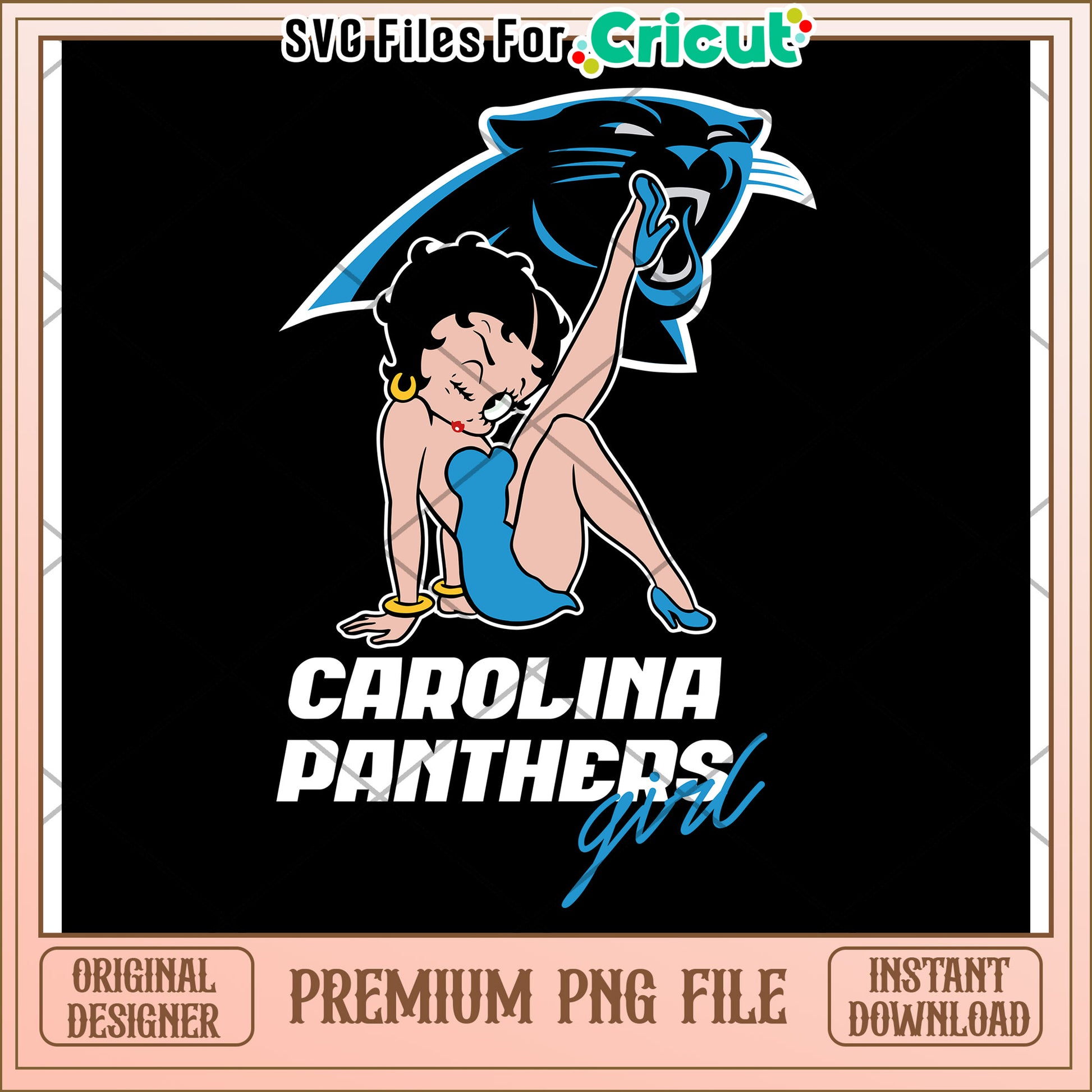 Carolina Panthers girl PNG file, stylish design for fans and crafters