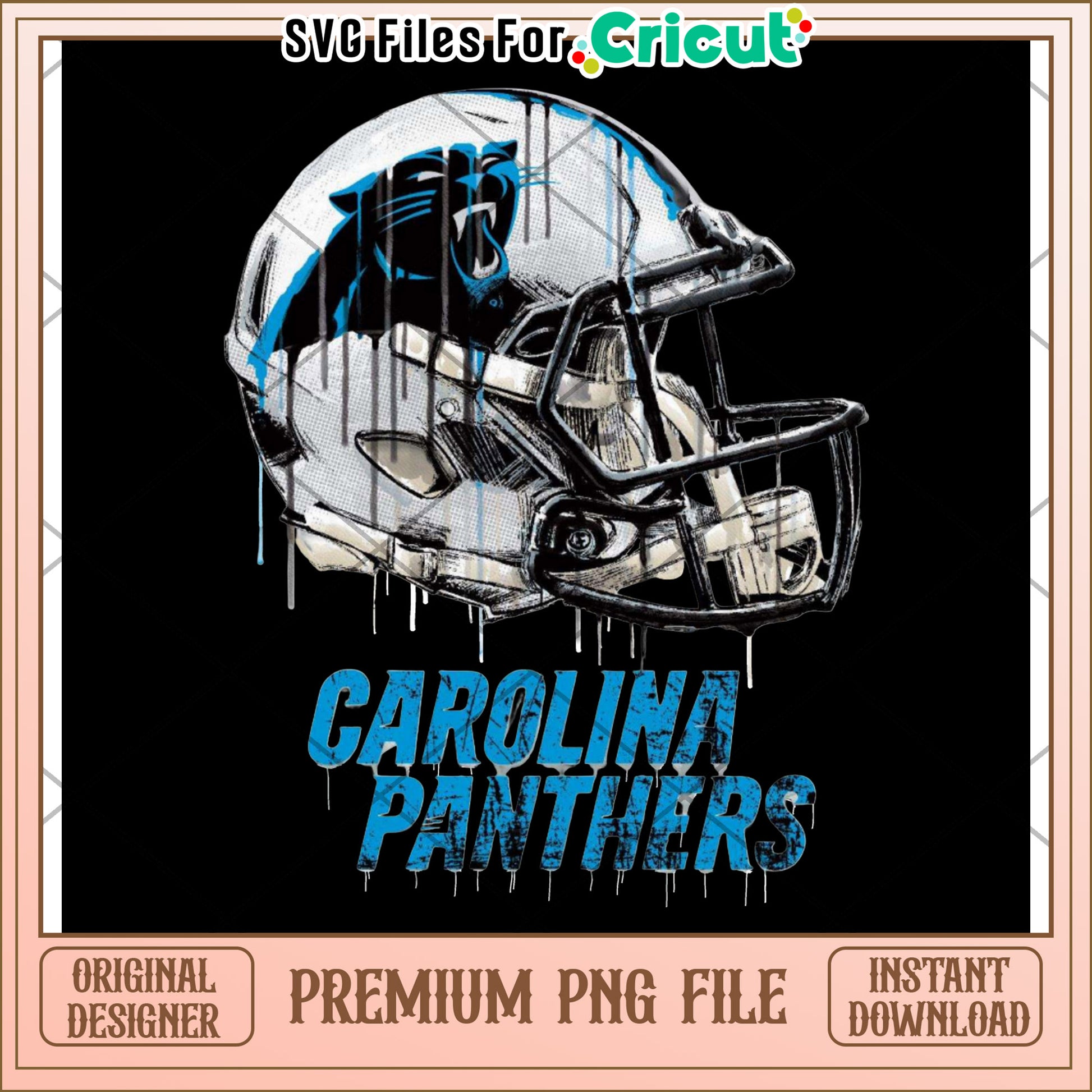 Carolina Panthers helmet design, premium png file for Cricut