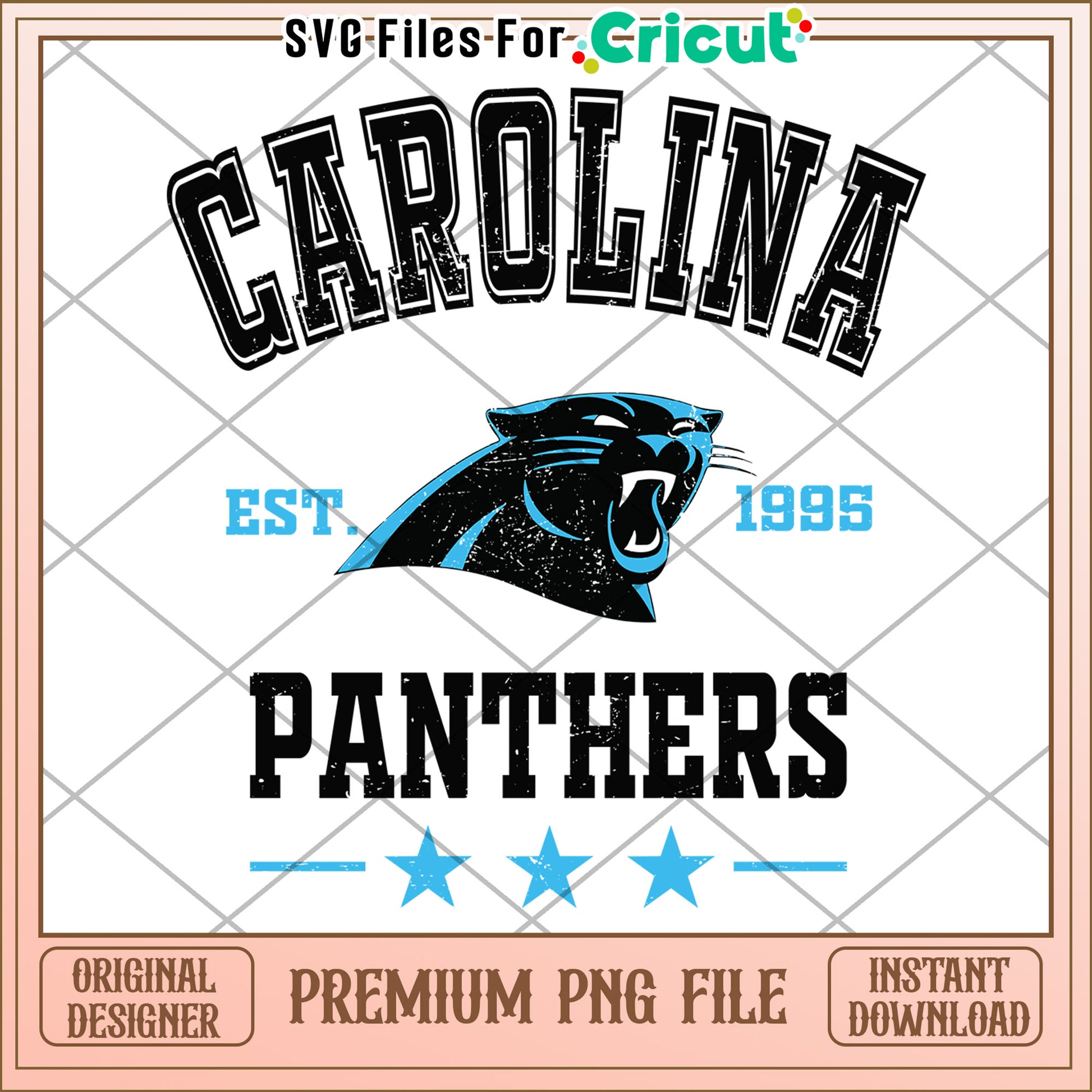 Carolina Panthers logo design for Cricut, instant download PNG file