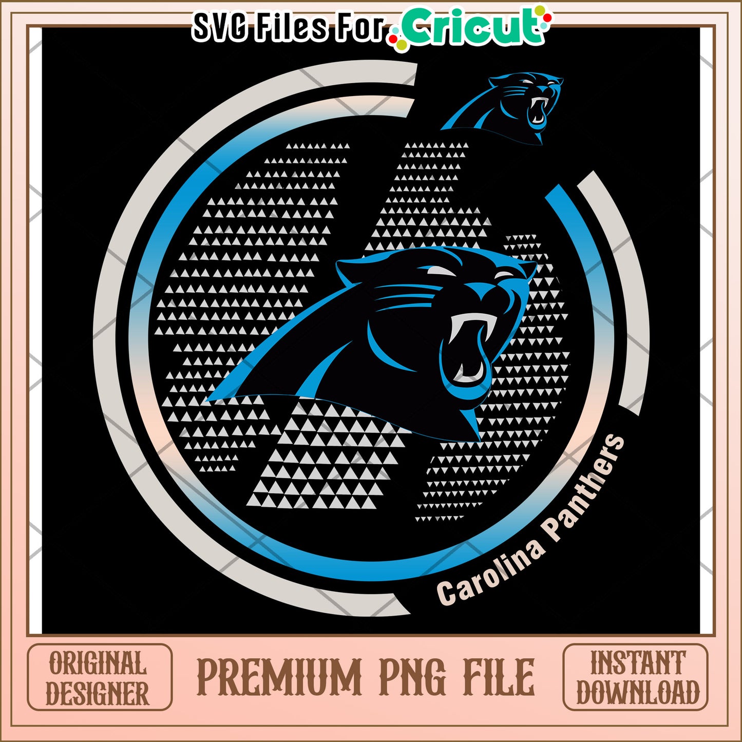 Carolina Panthers logo design for Cricut projects, premium PNG file