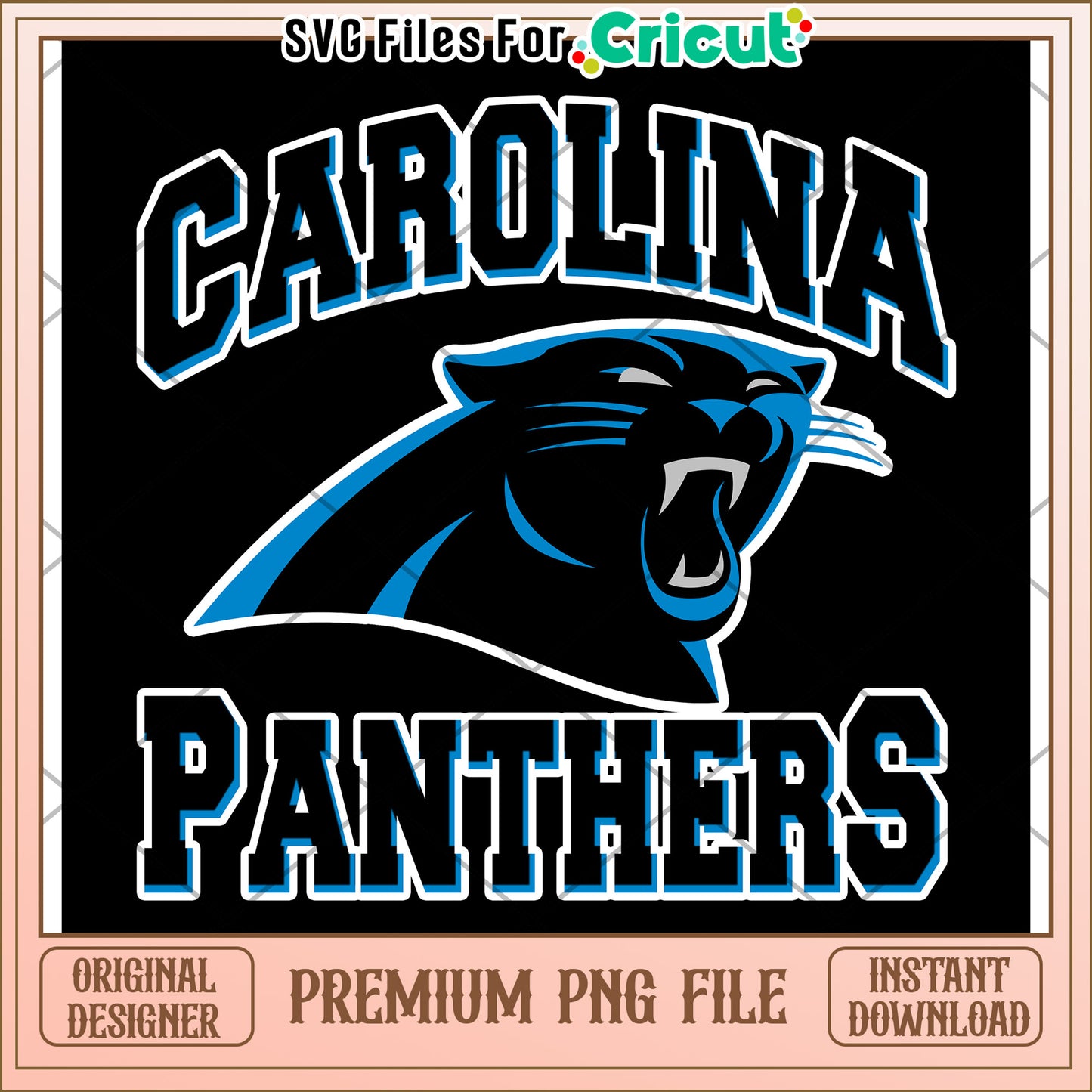 Carolina Panthers logo design for crafts, download premium PNG file