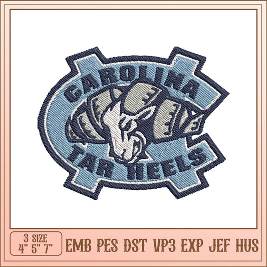 Carolina Tar Heels Embroidery Design