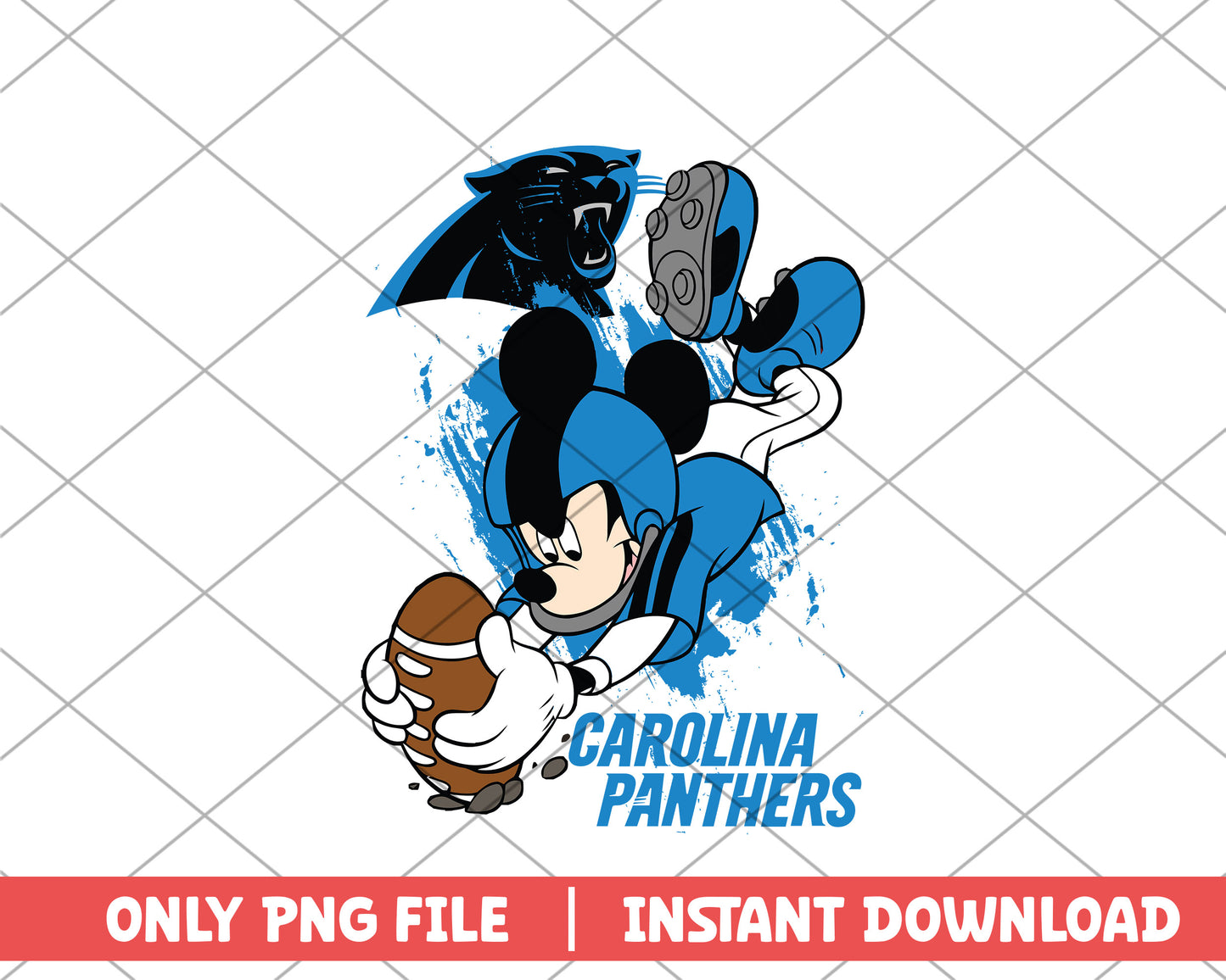 Carolina panthers mickey touch down png, carolina panthers png