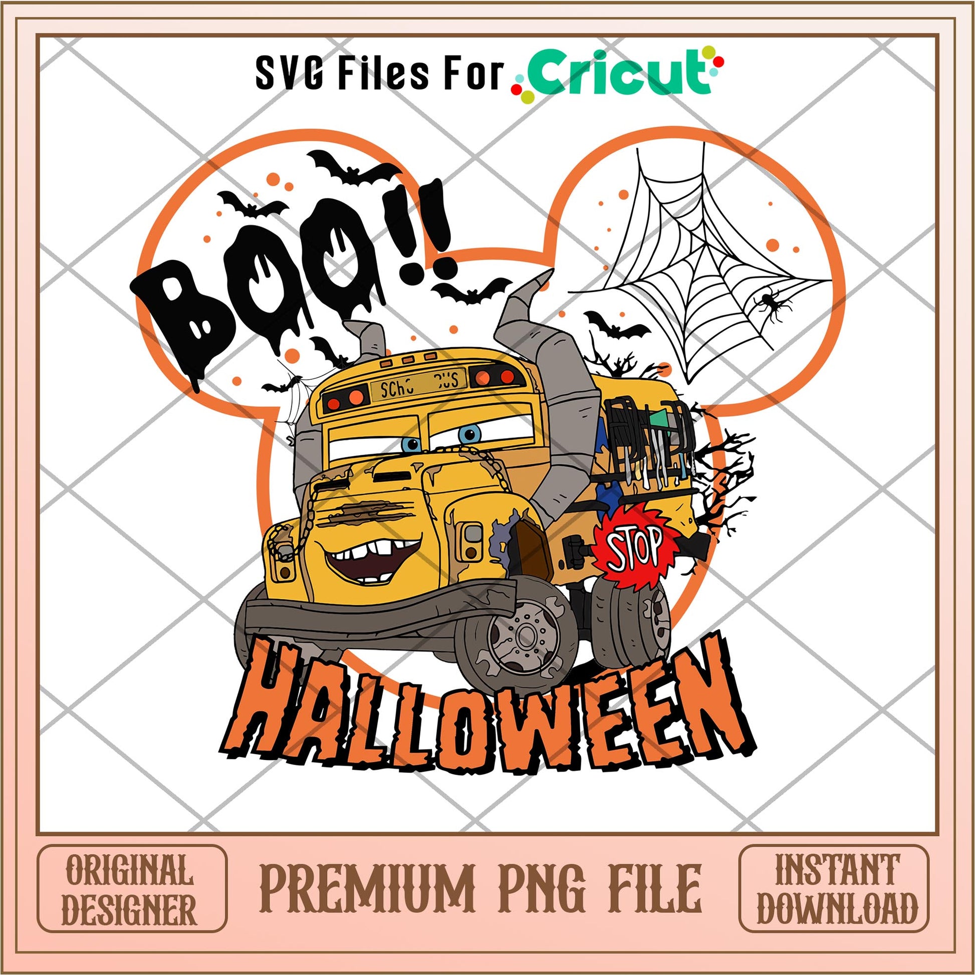Cars Deluxe Miss Fritter Boo halloween png, cars png, digital download