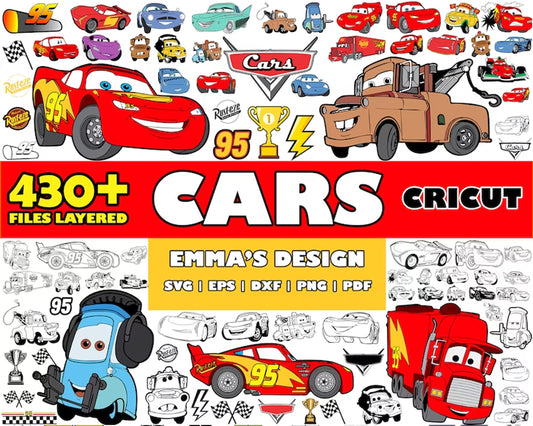 Disney cars characters bundle svg, disney cars coloring​ svg