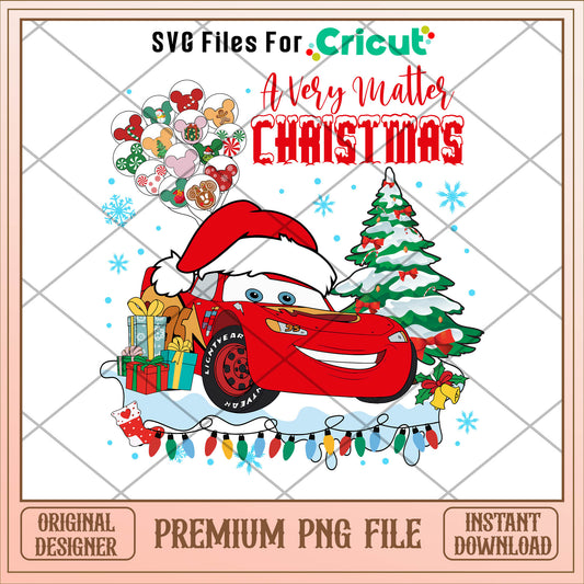 Cars a very matter christmas lightning mcqueen png, cars png, christmas png