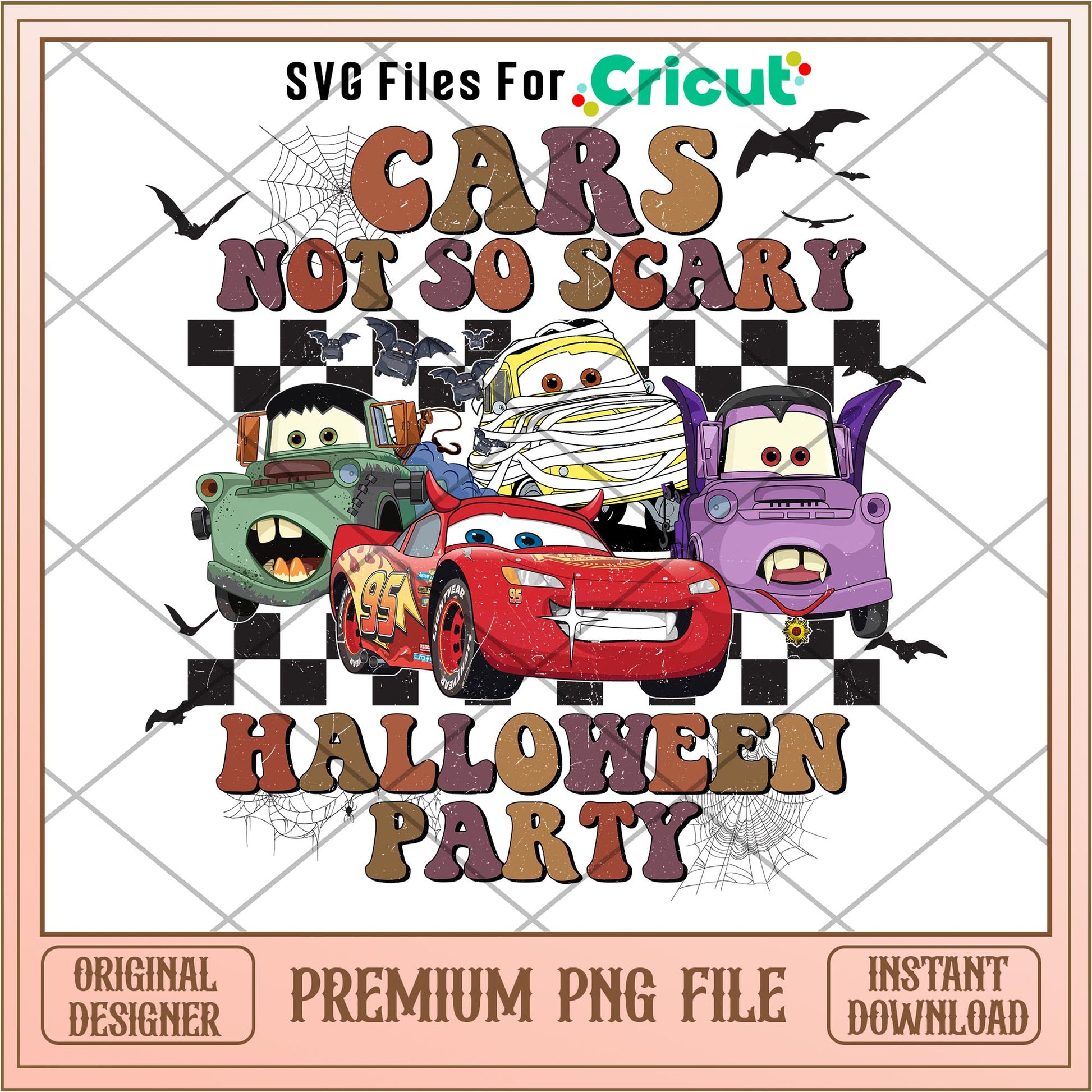 Cars not so scary halloween party png, cars png, digital download
