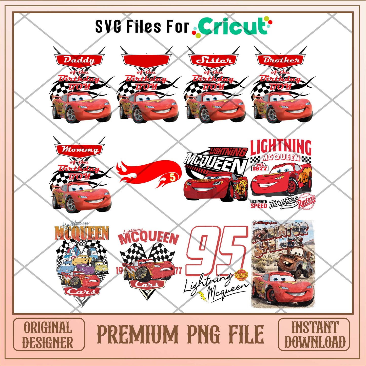 Disney Cars movie Mcqueen png bundle