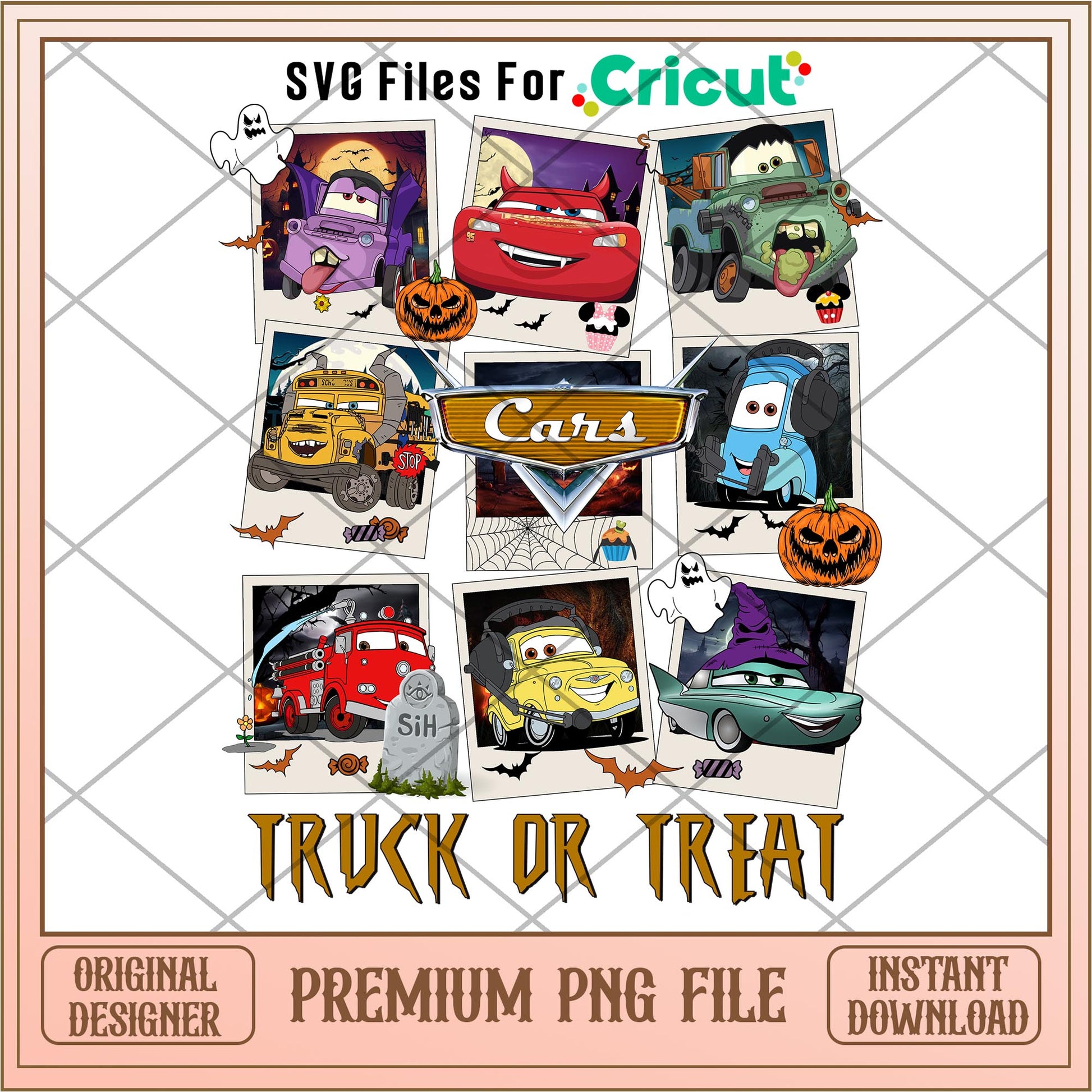 Cars truck or treat png, cars png, digital download