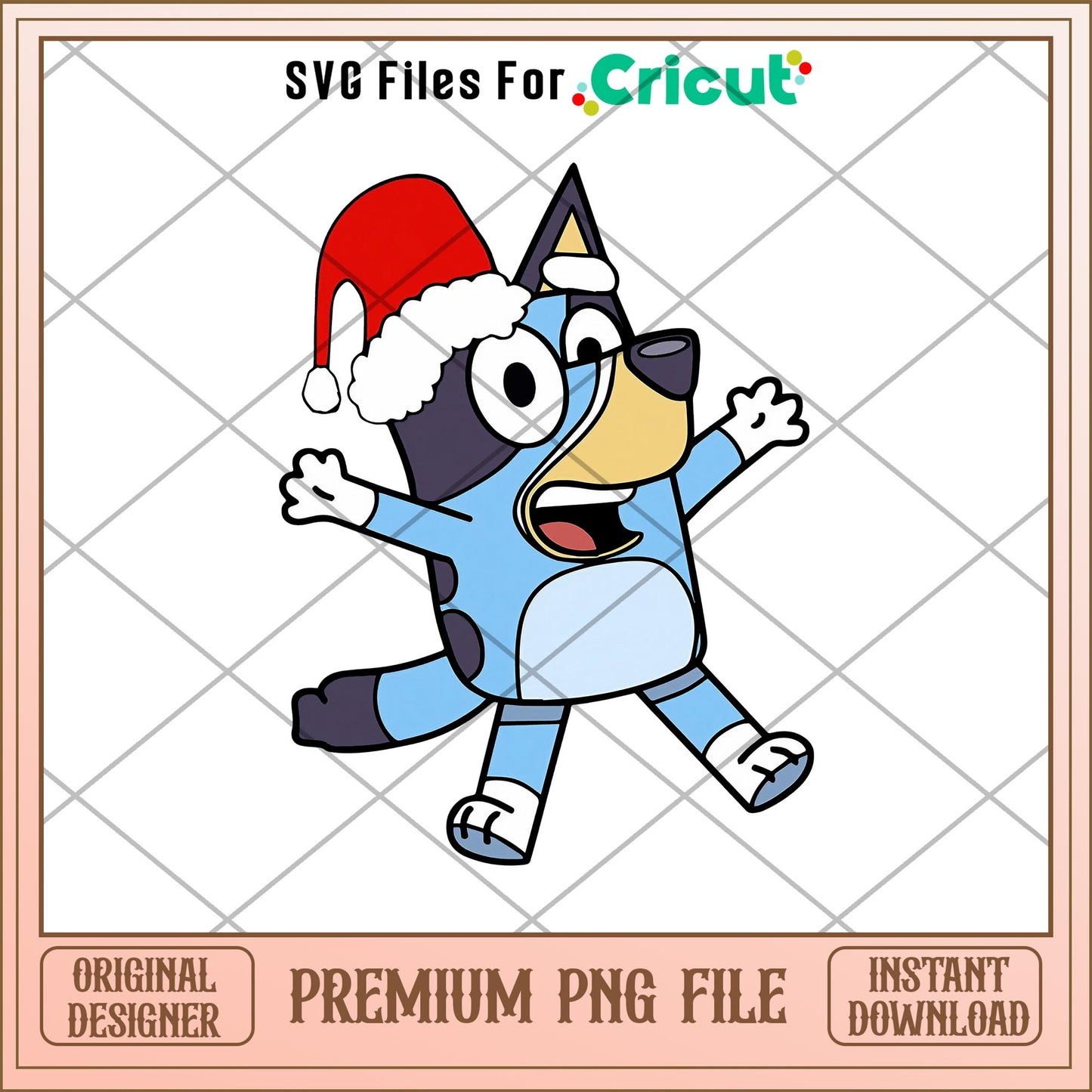 Cartoon Bluey Christmas png, Bluey characters png, Digital Download