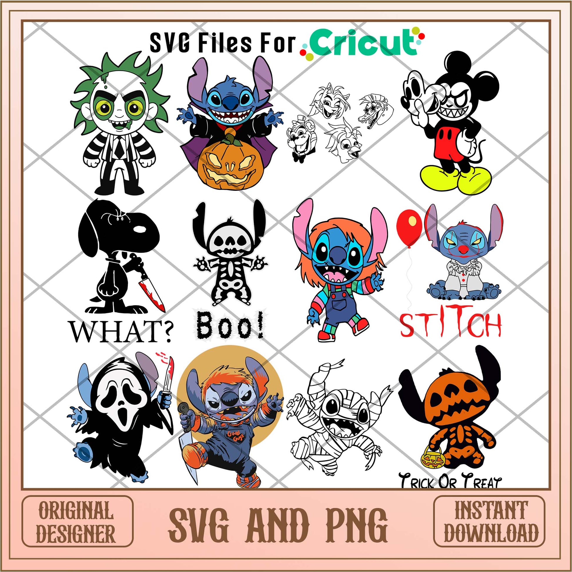 Horror Disney Cartoon Stitch characters svg bundle