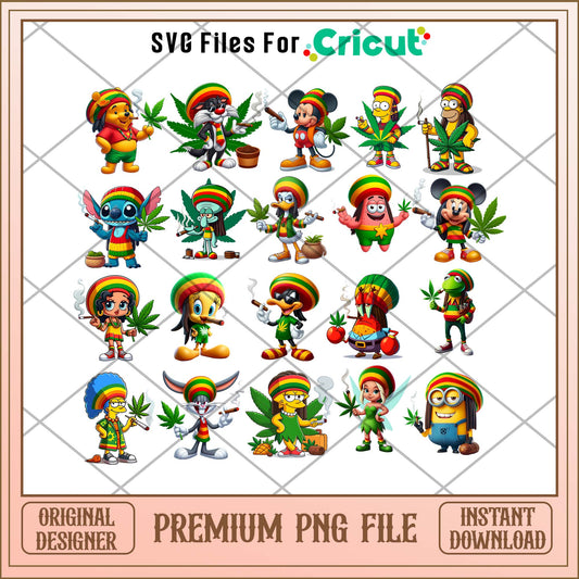 Cartoon Rastas png bundle, Cartoon chibi movies bundle, Cartoon png