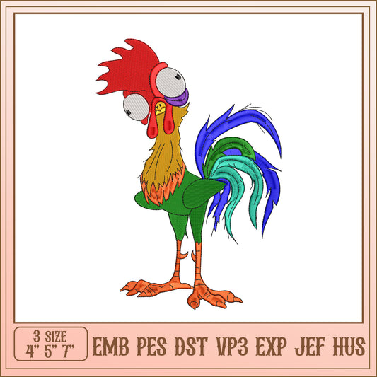Cartoon Rooster Embroidery Design