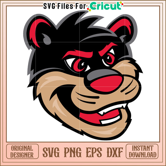 Cartoon animal head design for DIY projects, perfect for Cricut crafts