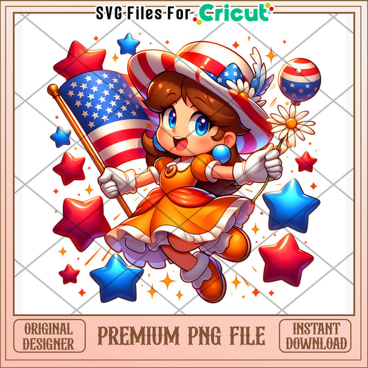 Cartoon cute character png, independence day png, 4th of july png