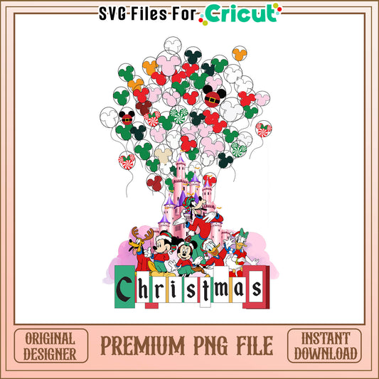 Castle mickey mouse merry christmas png, mickey mouse clubhouse png