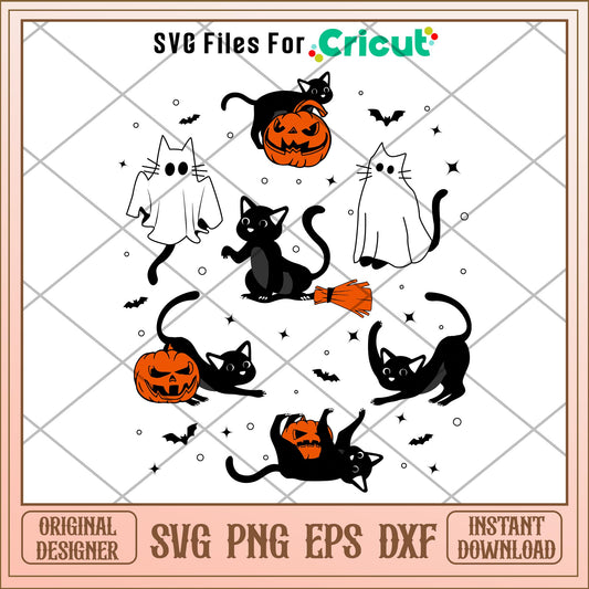 Cat Halloween svg, cat svg, digital download