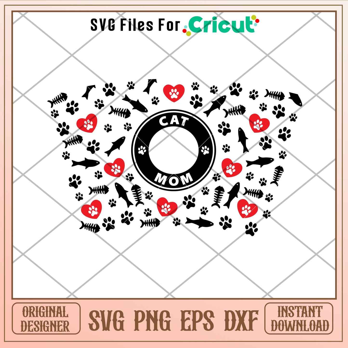 Cat Mom Full Wrap, Cat Mom Full Wrap Svg