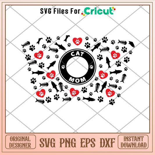 Cat Mom Full Wrap, Cat Mom Full Wrap Svg
