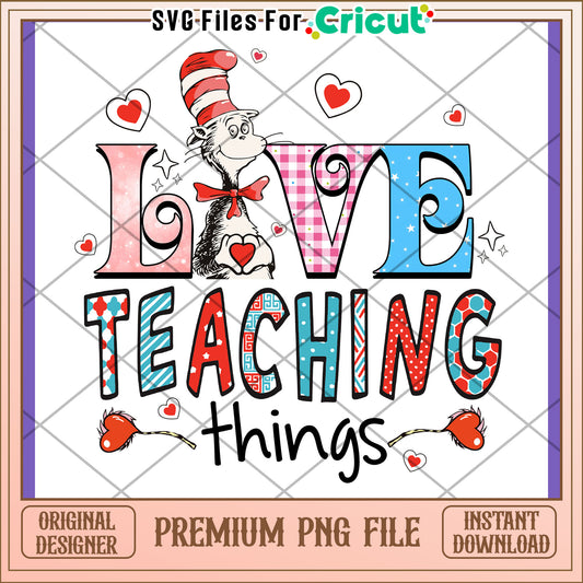 Cat in Hat Love Teaching PNG