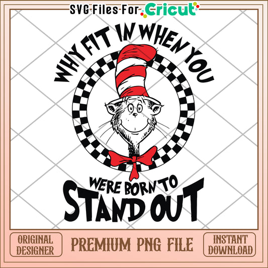 Cat in Hat PNG Stand Out Design