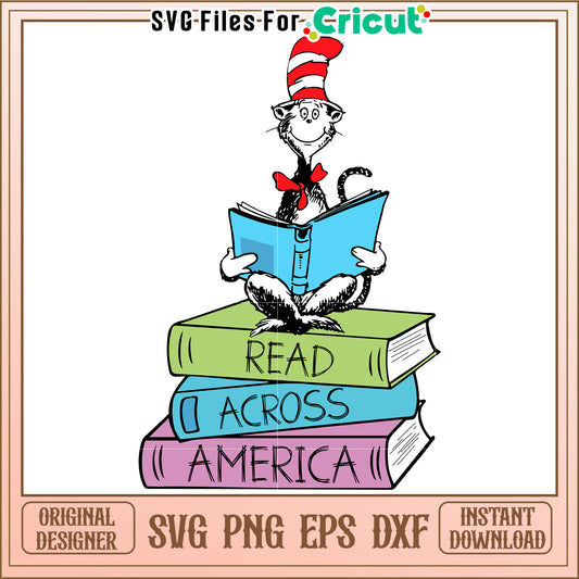 Cat in Hat Read Across America SVG