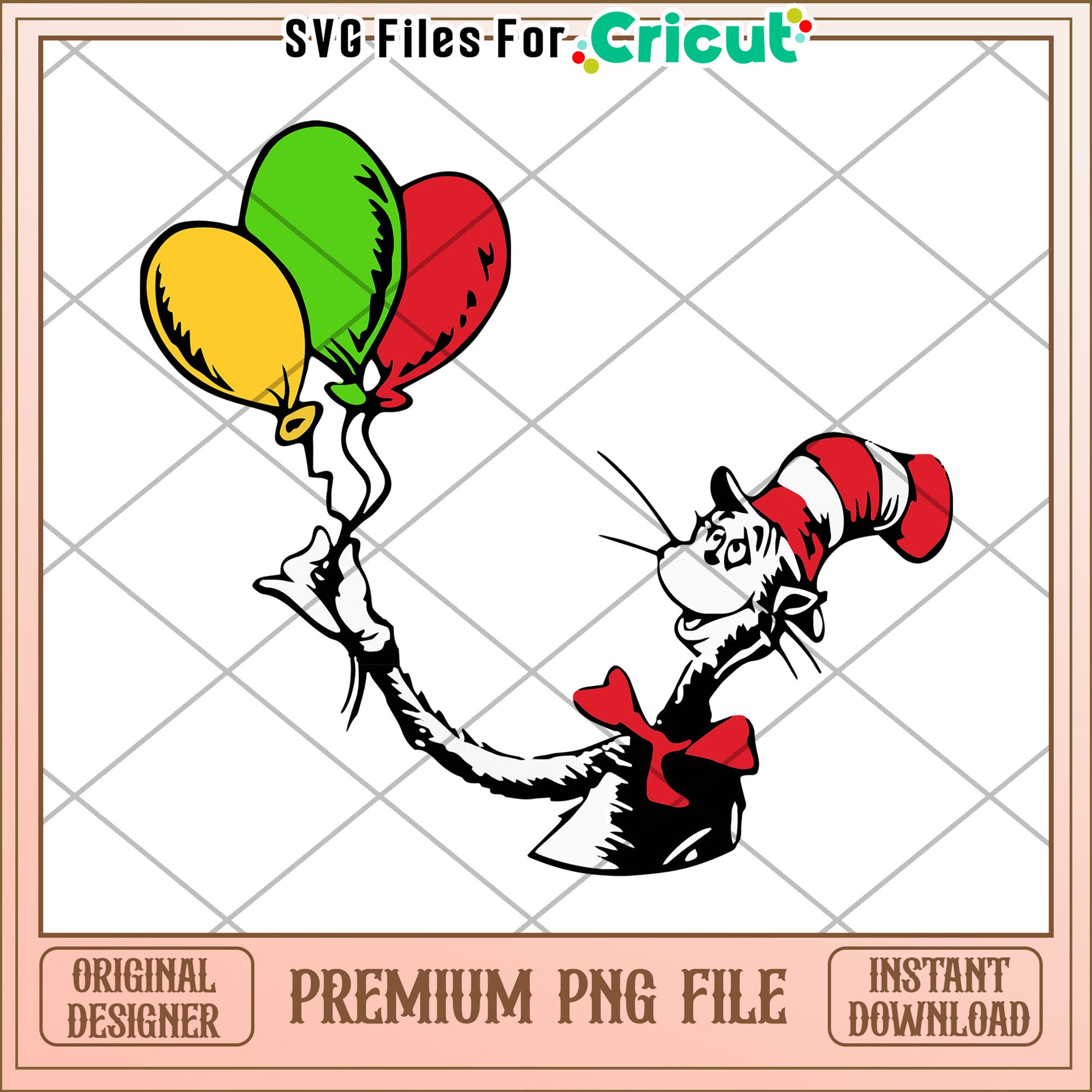 Cat in the Hat Balloons PNG