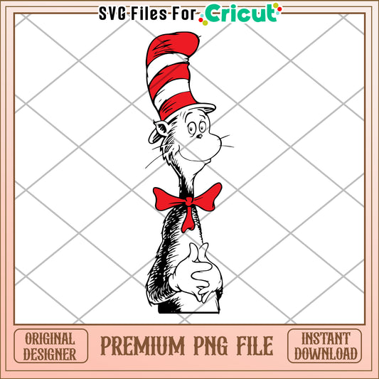Cat in the Hat Character Premium PNG Digital Download File