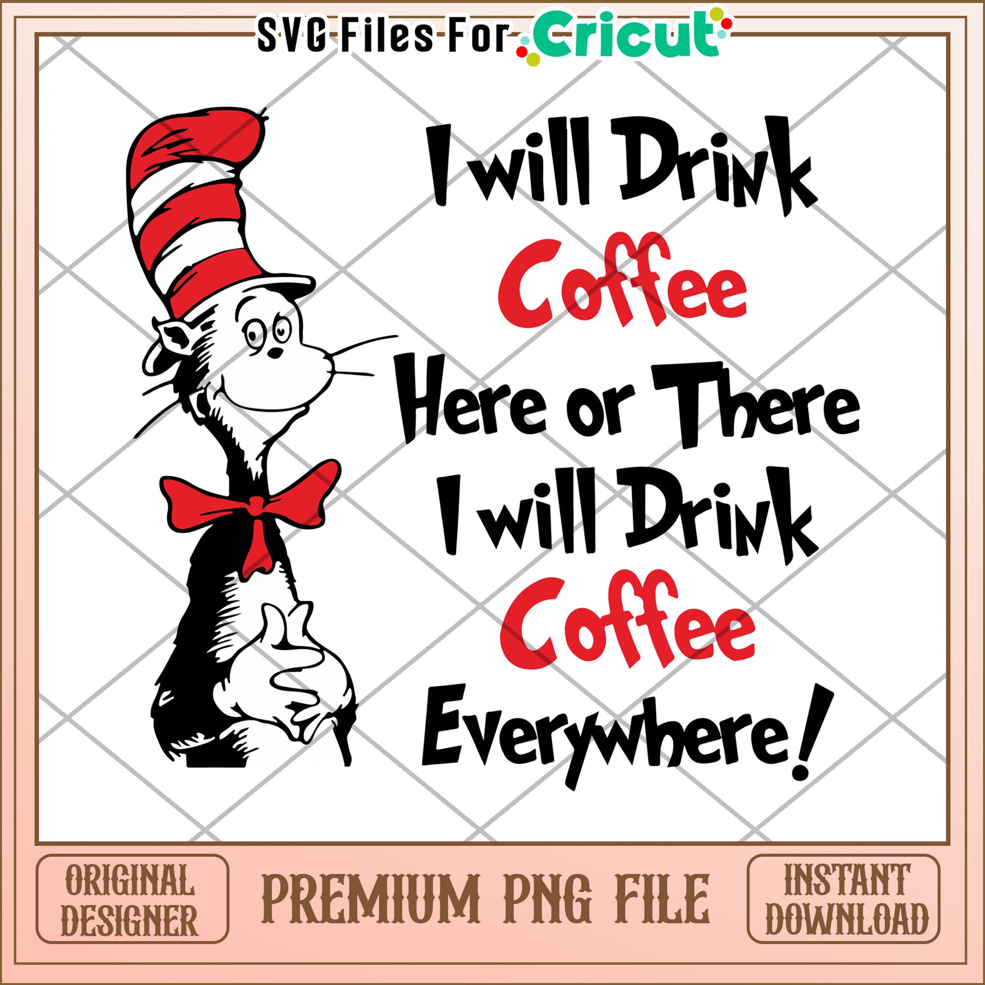 Cat in the Hat Coffee PNG Download