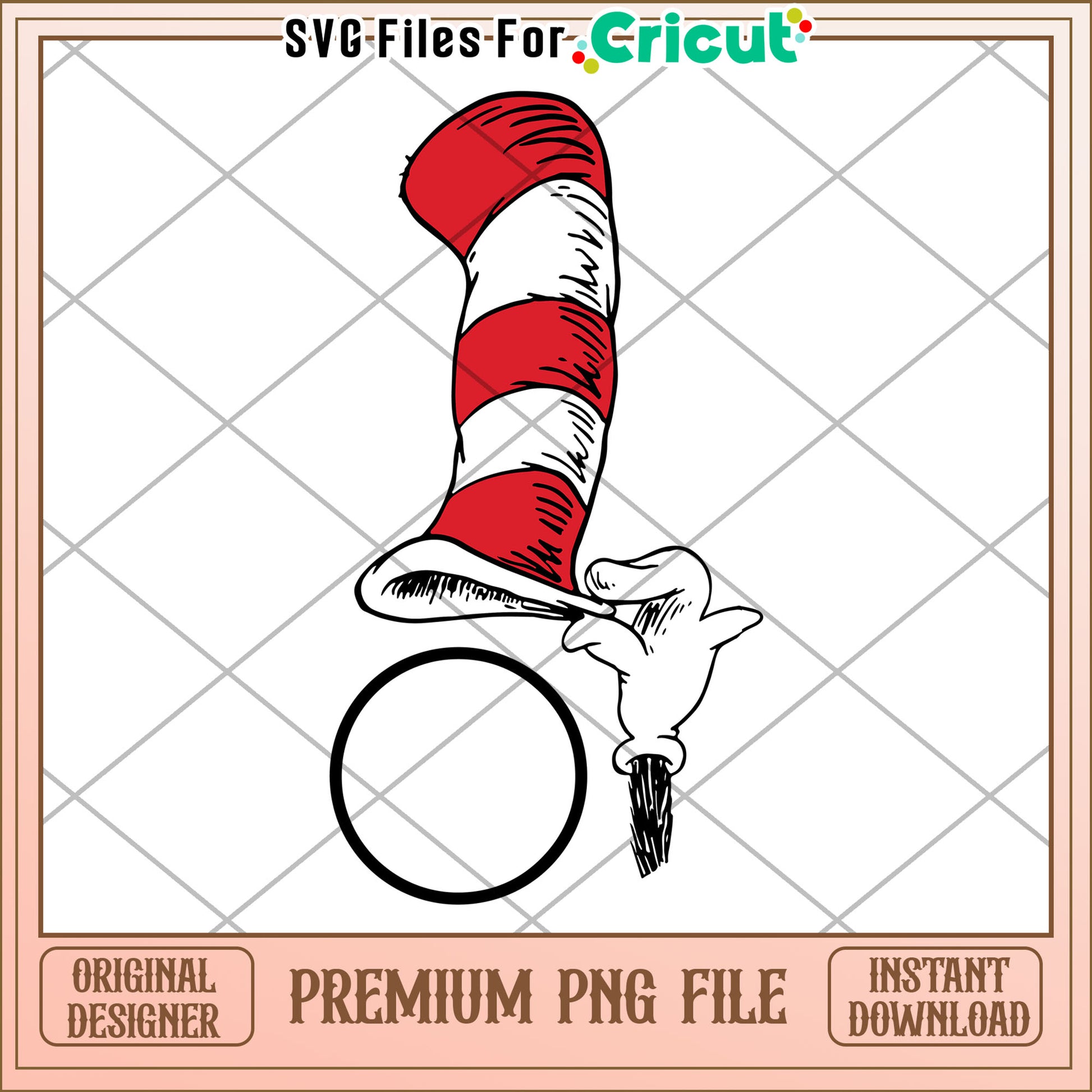 Cat in the Hat PNG Image Instant Download