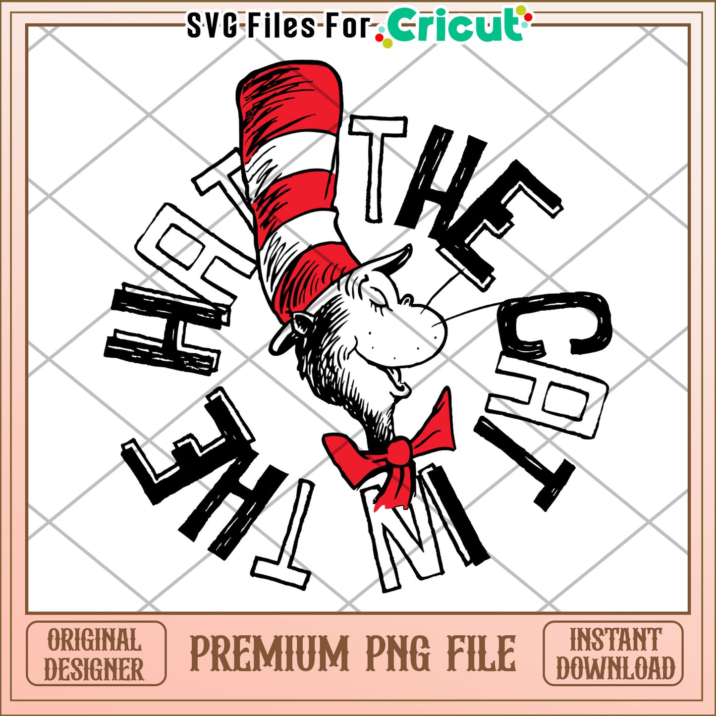 Cat in the Hat PNG Instant Download