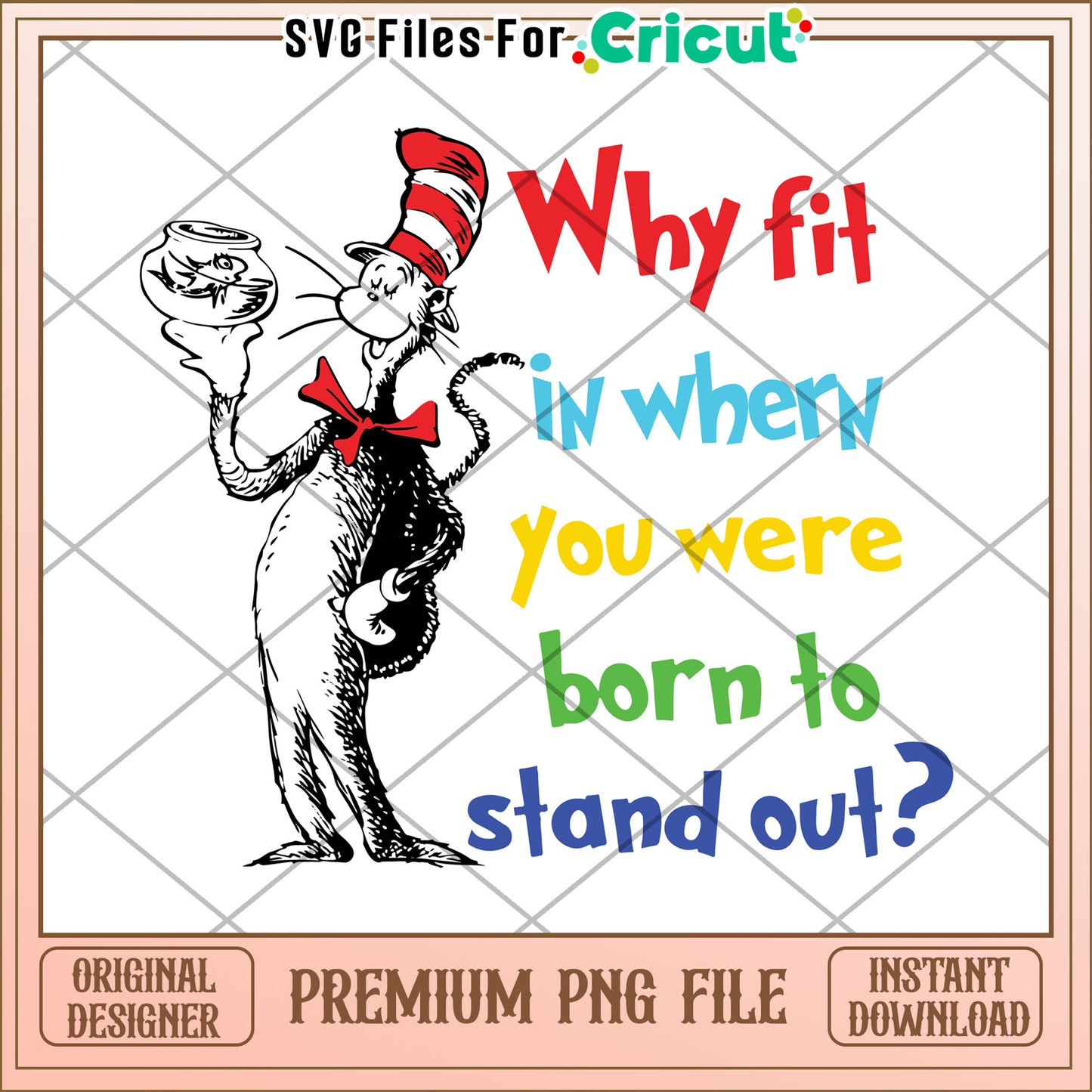 Cat in the Hat PNG Stand Out Design