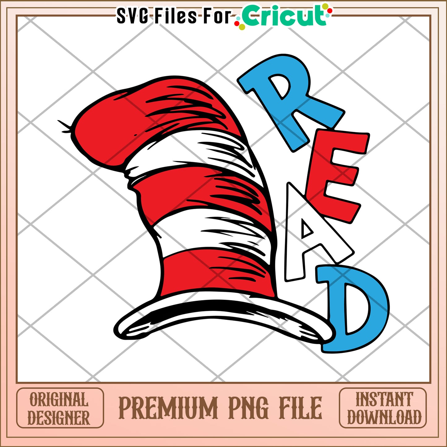 Cat in the Hat Read PNG