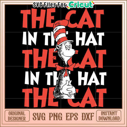 Cat in the Hat SVG Design Instant Download