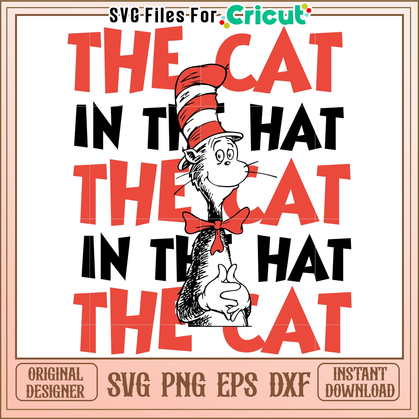 Cat in the Hat SVG Design for Fun Creative Projects Instant Download
