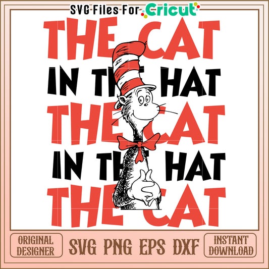 Cat in the Hat SVG Design for Fun Creative Projects Instant Download