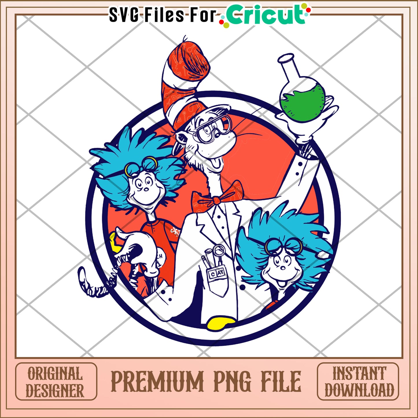 Cat in the Hat Scientist PNG