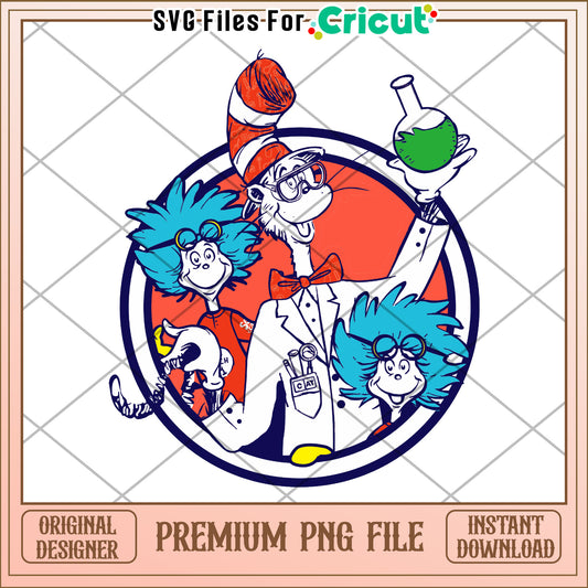 Cat in the Hat Scientist PNG