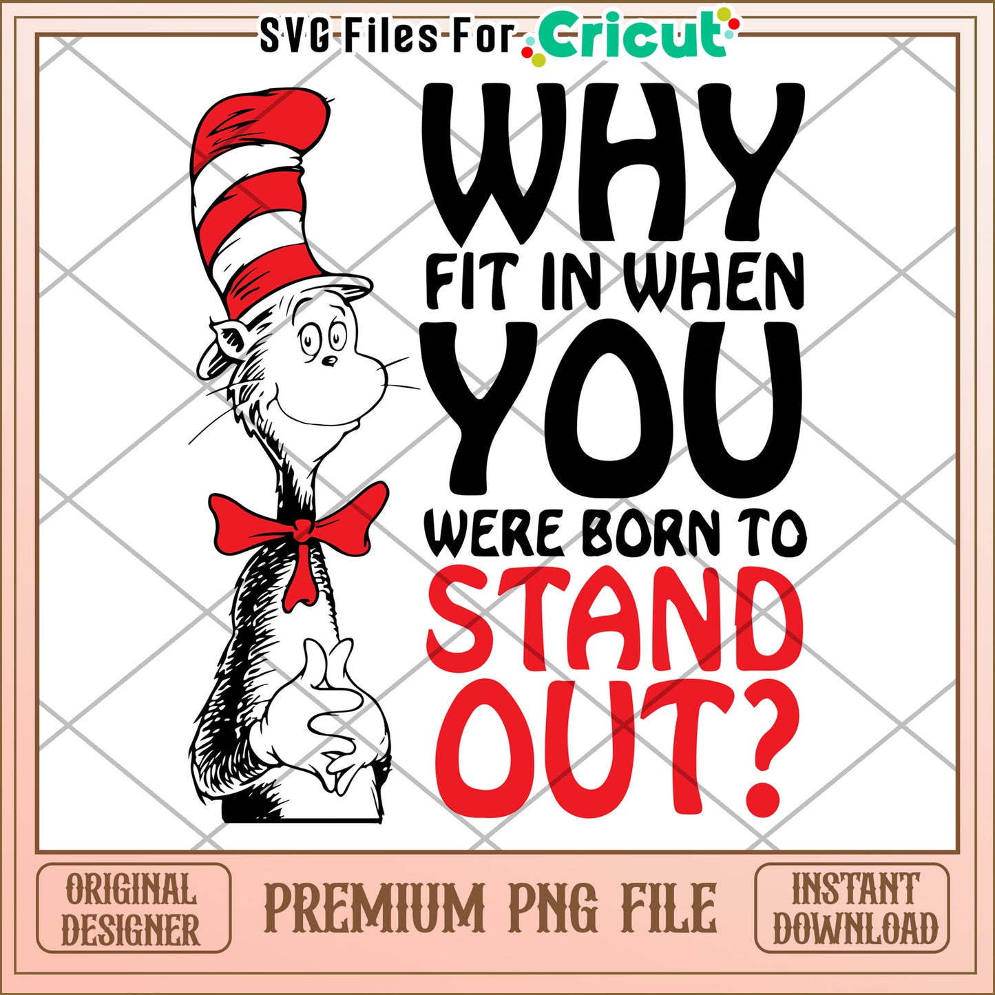 Cat in the Hat Stand Out PNG