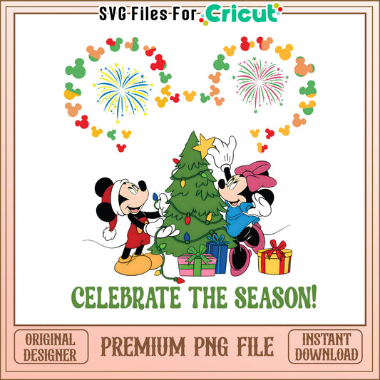 Celebrate the season mickey mouse png, disney christmas decorations​ png