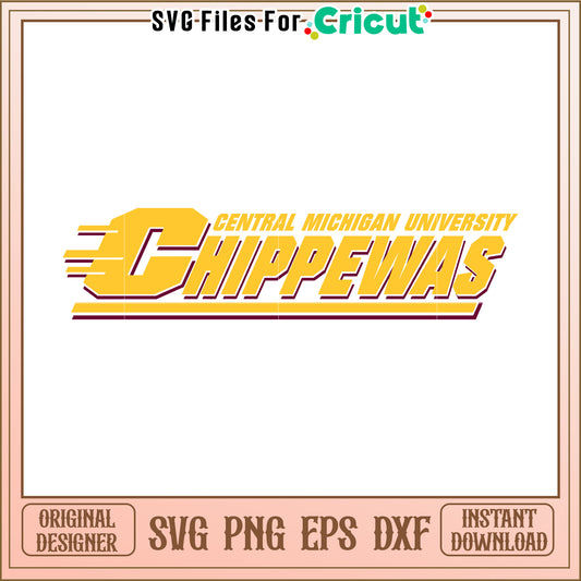 Central Michigan University Chippewas Logo SVG File for Cricut, Instant Download Available