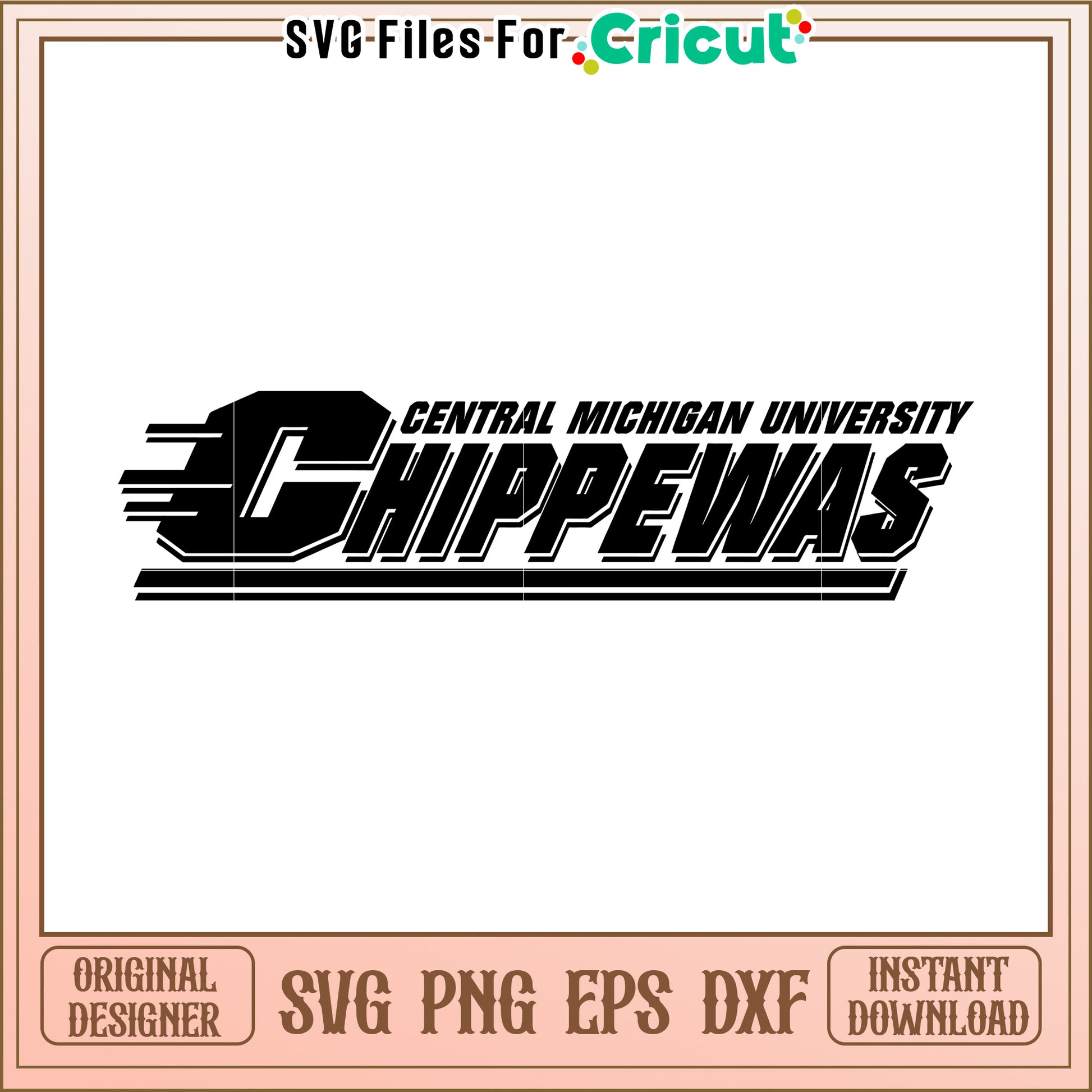 Central Michigan University Chippewas SVG Design for Cricut, Instant Download Products
