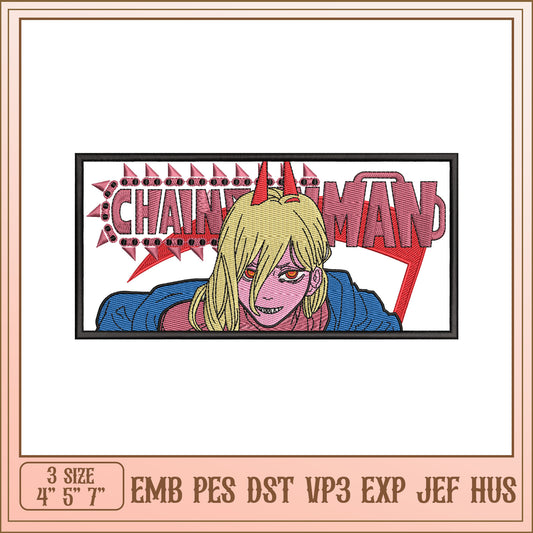 Chainsaw Man Embroidery Design