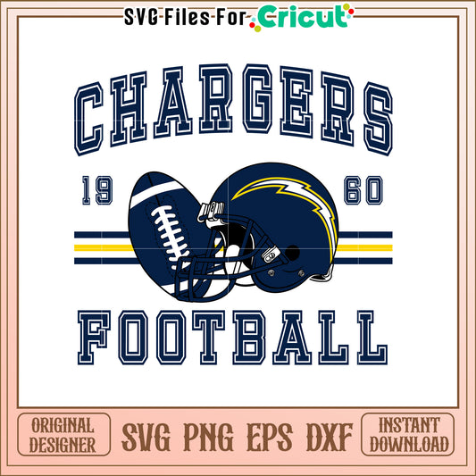 Chargers Football SVG Design for Sports Fans 1960