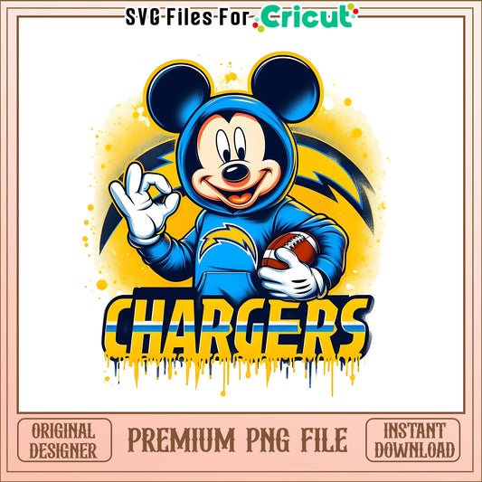 Chargers Mickey rugby ball png, Los Angeles Chargers png, NFL png