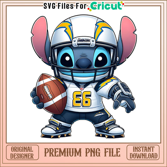 Chargers Stitch and rugby ball png, Los Angeles Chargers png, NFL png