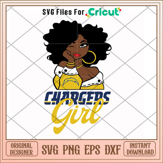 Chargers Girl nfl teams svg, Chargers svg, new nfl svg